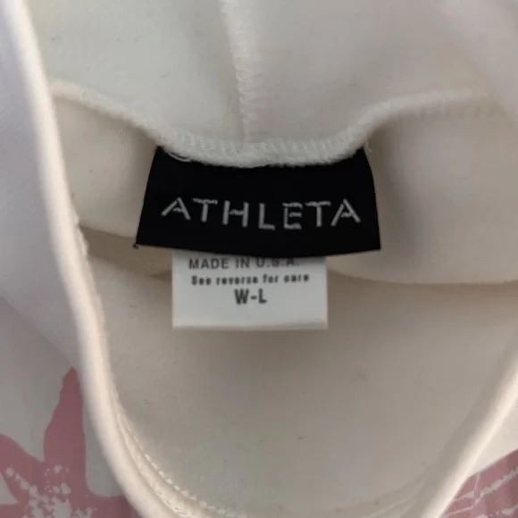 Athleta Ladies pullover with soft lining Sz L creamy white color. Like New - Picture 5 of 6